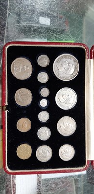 Lot 202 - George VI Proof 1937 Specimen Coin Set of fifteen coins, Crown and Maundy penny, cased.