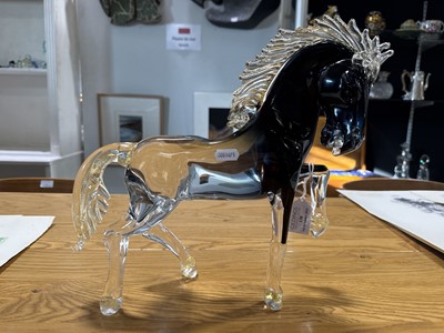 Lot 130 - Oscar Zanetti, a large Murano glass sculpture of a horse