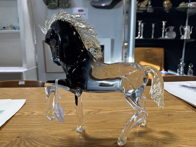 Lot 130 - Oscar Zanetti, a large Murano glass sculpture of a horse