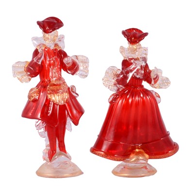 Lot 131 - Fabiano D'Este, a pair of Murano glass figures