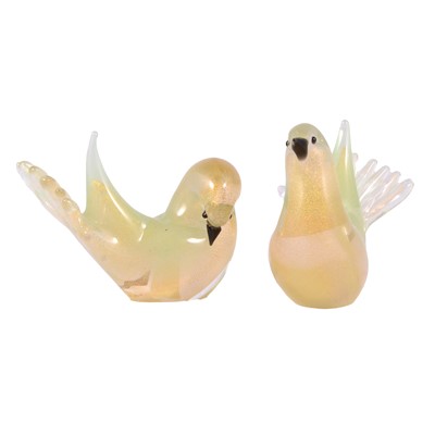 Lot 125 - Fornace Mian, two Murano glass birds