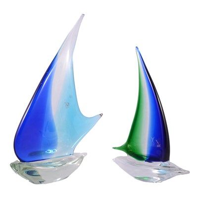 Lot 120 - Two Murano glass sculptures of sailing boats