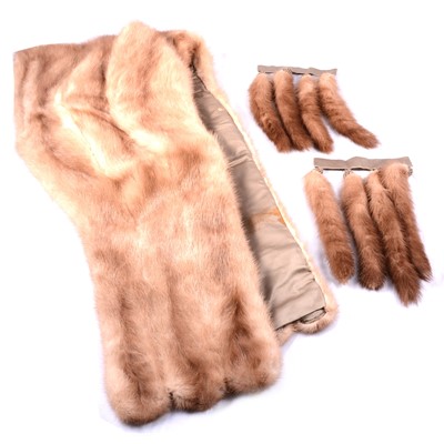 Lot 174 - A pale mink fur stole with mink attachments.