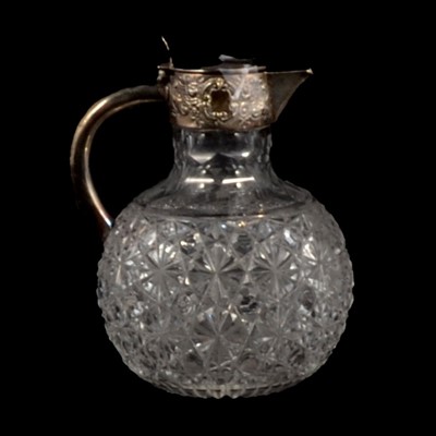 Lot 32 - Victorian cut glass claret jug, silver mount