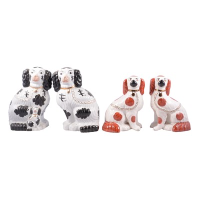 Lot 48 - Two modern pairs of Staffordshire dogs