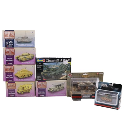 Lot 156 - Seven Corgi die-cast models, with Revell kit, boxed