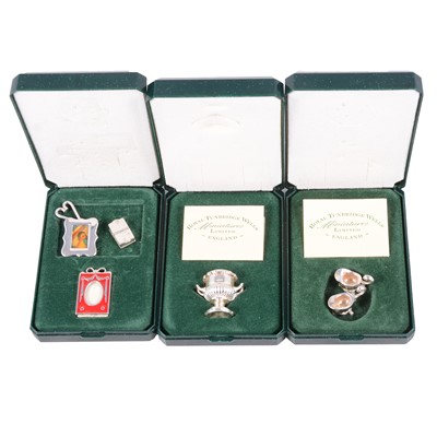 Lot 57 - Royal Tunbridge Wells silver miniatures