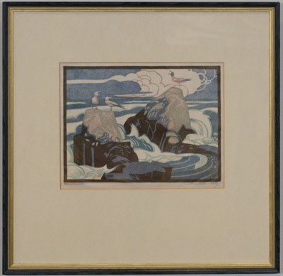 Lot 226 - Norbertine Von Bresslern Roth, Seagulls on rocks