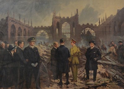 Lot 2 - Fred Roe, King George VI at Coventry's Ruined Cathedral, Nov. 6th 1940