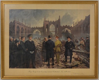 Lot 2 - Fred Roe, King George VI at Coventry's Ruined Cathedral, Nov. 16th 1940