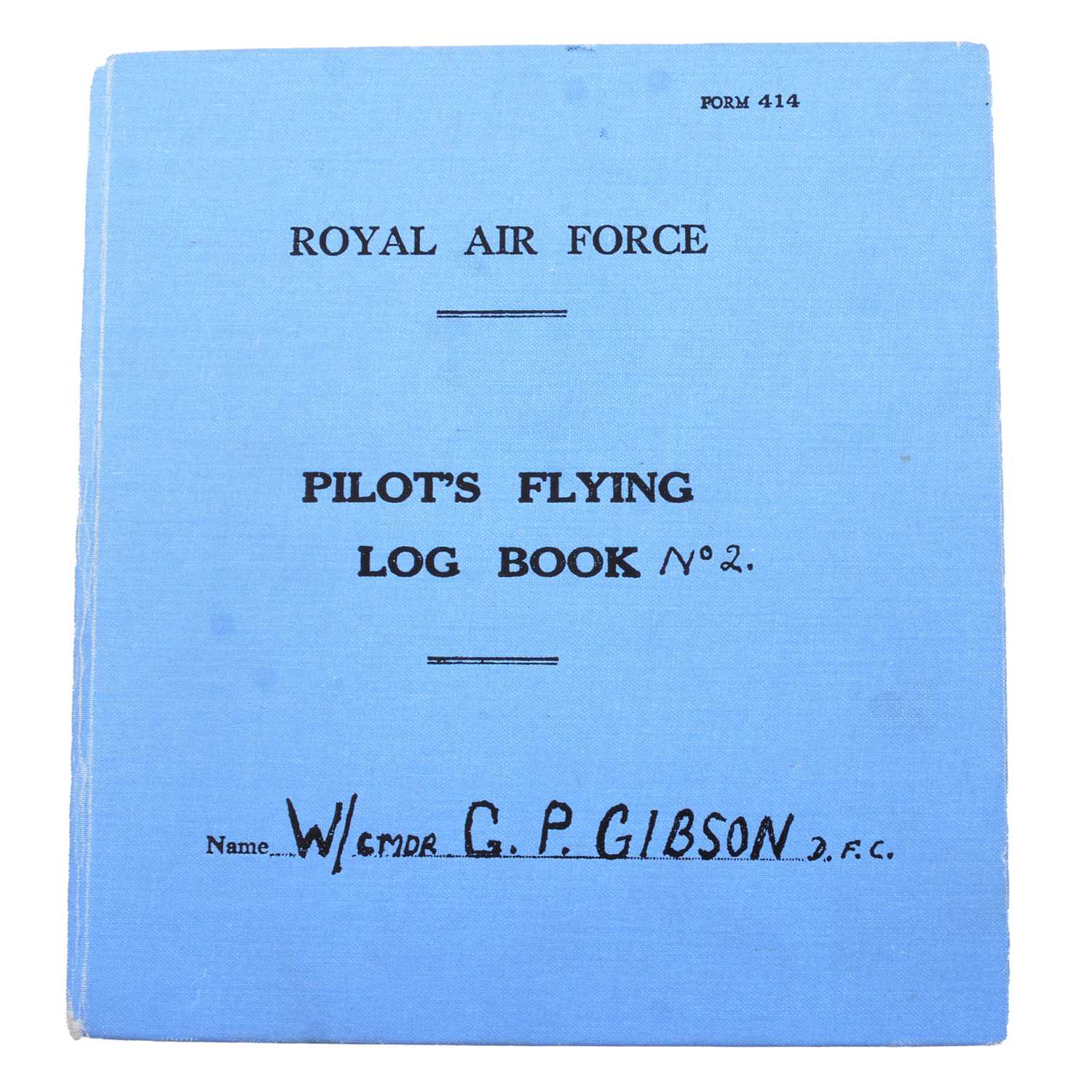 6 - Wing Commander Guy Gibson, Pilot's Flying Log Book No. 2, facsimile, signed,