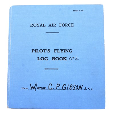 Lot 6 - Wing Commander Guy Gibson, Pilot's Flying Log Book No. 2, facsimile, signed