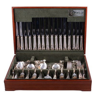 Lot 207 - Silver plated canteen of cutlery, Du Barry pattern