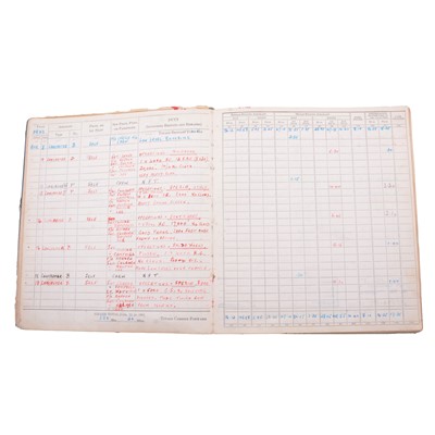 Lot 9 - Royal Canadian Airforce Pilot's Flying Log Book for Pilot Office John Arthur Campbell Munro