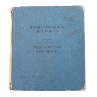 Lot 9 - Royal Canadian Airforce Pilot's Flying Log Book for Pilot Office John Arthur Campbell Munro