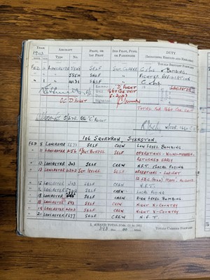 Lot 9 - Royal Canadian Airforce Pilot's Flying Log Book for Pilot Office John Arthur Campbell Munro