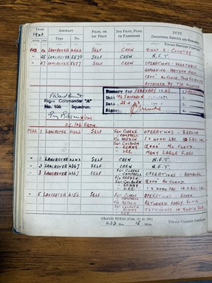 Lot 9 - Royal Canadian Airforce Pilot's Flying Log Book for Pilot Office John Arthur Campbell Munro