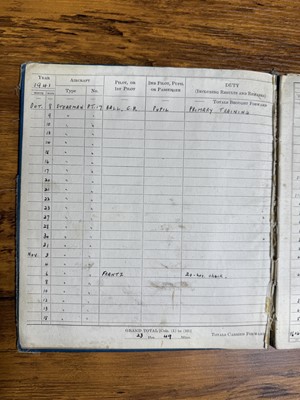 Lot 9 - Royal Canadian Airforce Pilot's Flying Log Book for Pilot Office John Arthur Campbell Munro