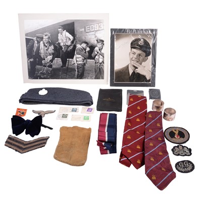 Lot 16 - Dambusters / 617 Squadron interest; two signed actor photographs, beret, badges, etc.