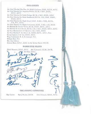 Lot 17 - Royal Air Force Bomber Command Reunion Dinner signed menu
