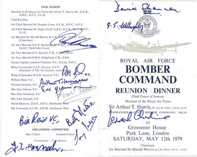 Lot 18 - Royal Air Force Bomber Command Reunion Dinner signed menu