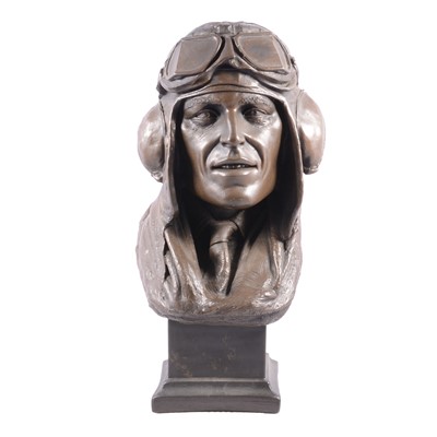 Lot 31 - Composition bust, WWII pilot