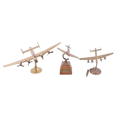 Lot 36 - Three brass aircraft models