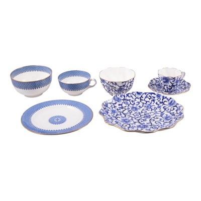 Lot 136 - Two part blue and white tea services, Coalport and Wedgwood