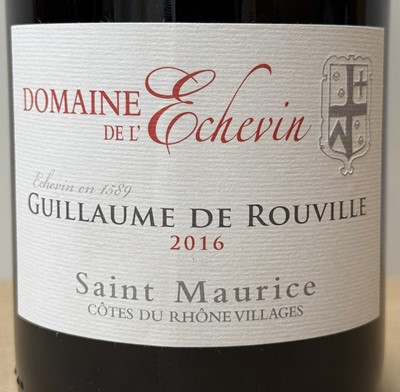 Lot 89 - Guillaume de Rouville, Domaine de L'Echevin 2016, Saint Maurice