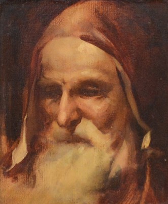 Lot 332 - Ascribed to Ernest Townsend, Portrait of a hooded elder