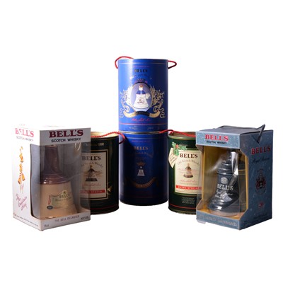 Lot 141 - Six commemorative Bell's whisky decanters