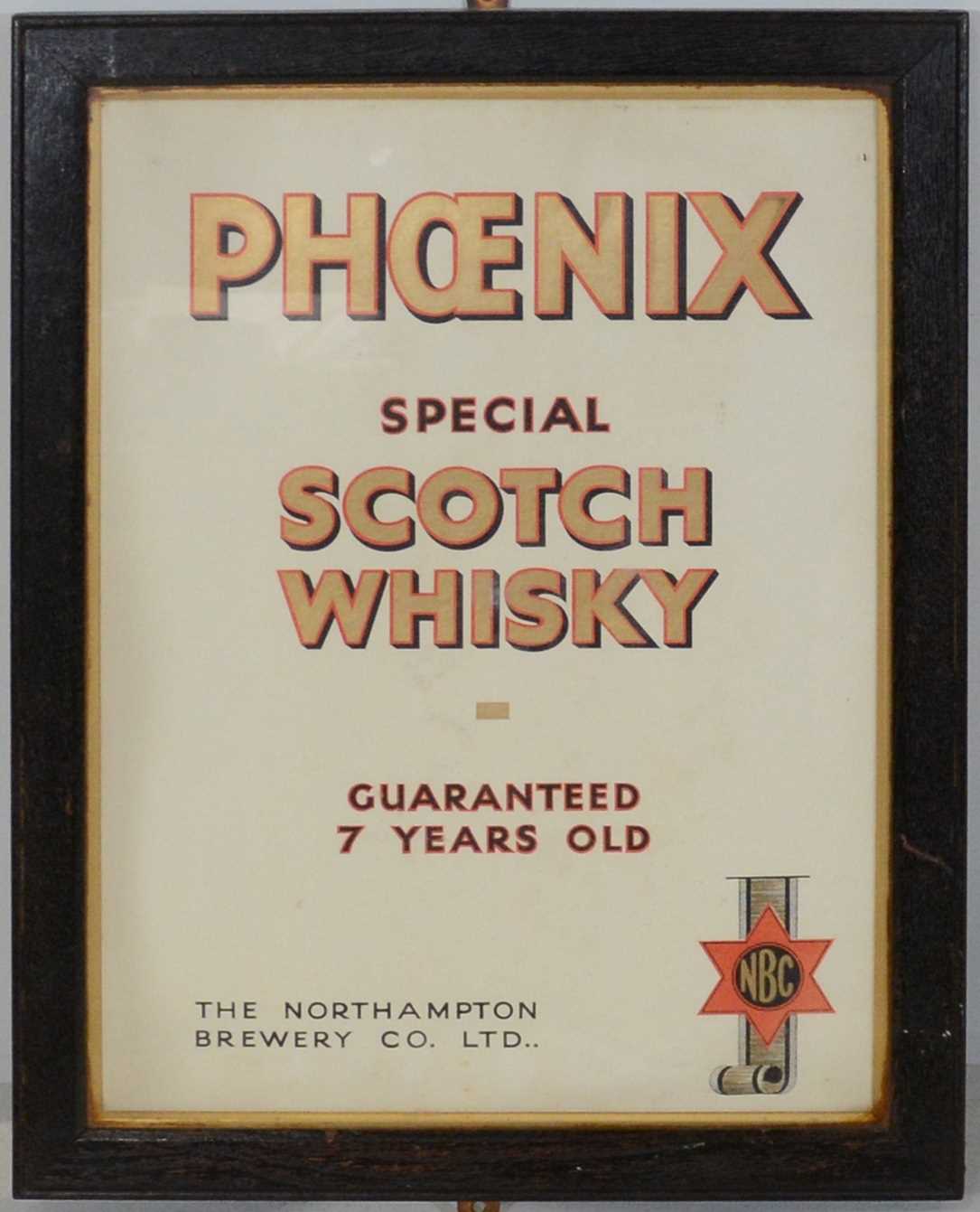 Lot 297 - The Northampton Brewery Co - Phoenix Special Scotch Whisky poster, and watercolour