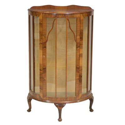 Lot 312 - Art Deco walnut bowfront china cabinet