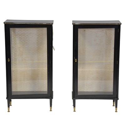 Lot 361 - Pair of ebonised display cabinets