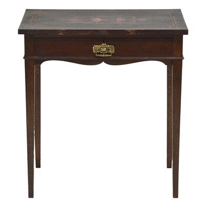 Lot 366 - Edwardian inlaid and penwork table