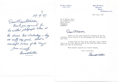 Lot 51 - Dambusters / 617 Squadron interest; Barnes Wallis signed letters, etc.