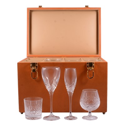 Lot 174 - Edinburgh Crystal Picnic set in leather carry case