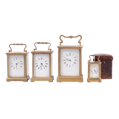 Lot 149 - Four brass carriage clocks