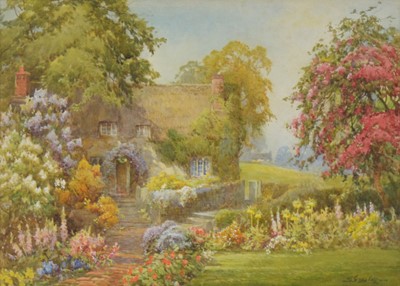 Lot 356 - Harold Gresley, Thatched cottage gardens, a pair