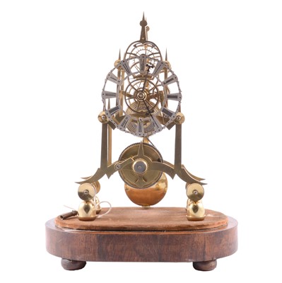 Lot 451 - Victorian brass Skeleton clock by Charles Thelwall, Manchester