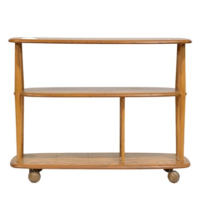 Lot 399 - Ercol light elm three tier whatnot