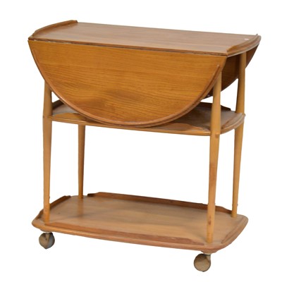 Lot 403 - Ercol light elm three tier dinner wagon