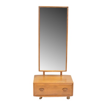 Lot 391 - Ercol light elm cheval mirror