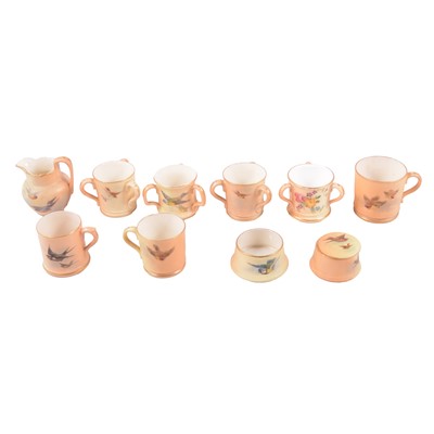 Lot 33 - Collection of ten Royal Worcester miniature tygs, tankards, and similar