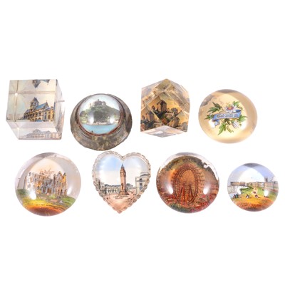 Lot 172 - A collection of tourist glass paperweights