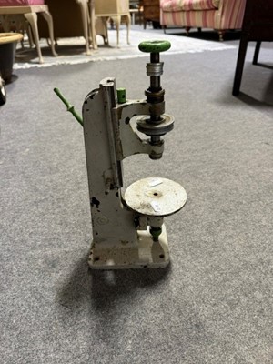 Lot 422 - Modellers lather, clock makers lathe, lathe accessories and a bench grinder