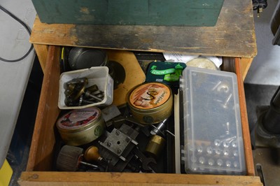 Lot 422 - Modellers lather, clock makers lathe, lathe accessories and a bench grinder