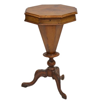 Lot 396 - Victorian walnut trumpet work table