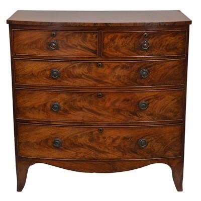 Lot 370 - Victorian mahogany bowfront chest of drawers