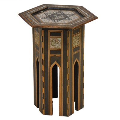 Lot 366 - North African inlaid occasional table